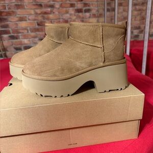 UGG Women's Brown Platform Ankle Boots